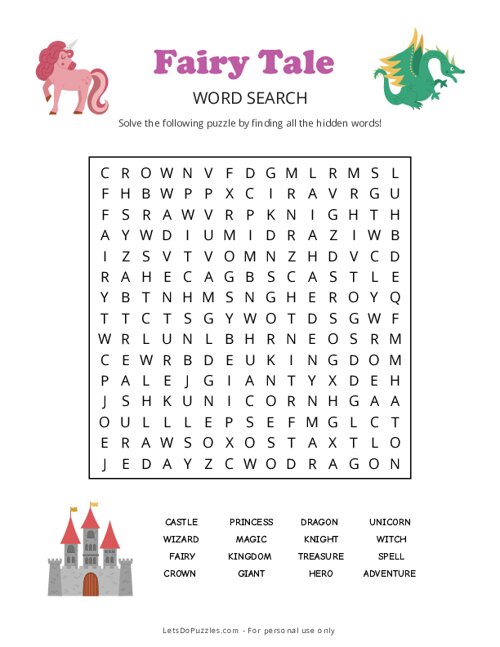 Fairy Tale Word Search