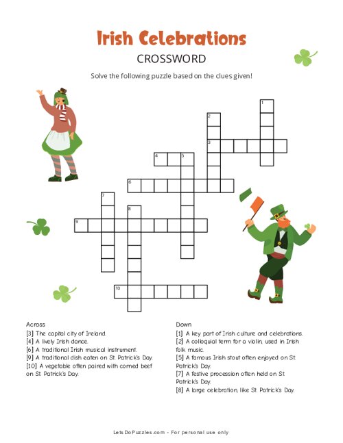 Irish Celebrations Crossword