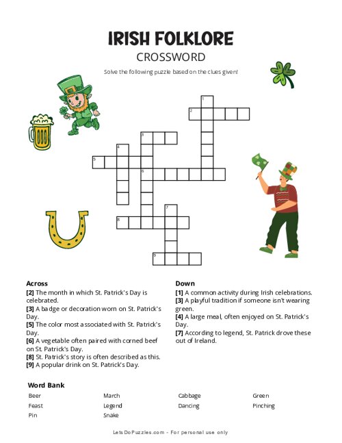 Irish Folklore Crossword