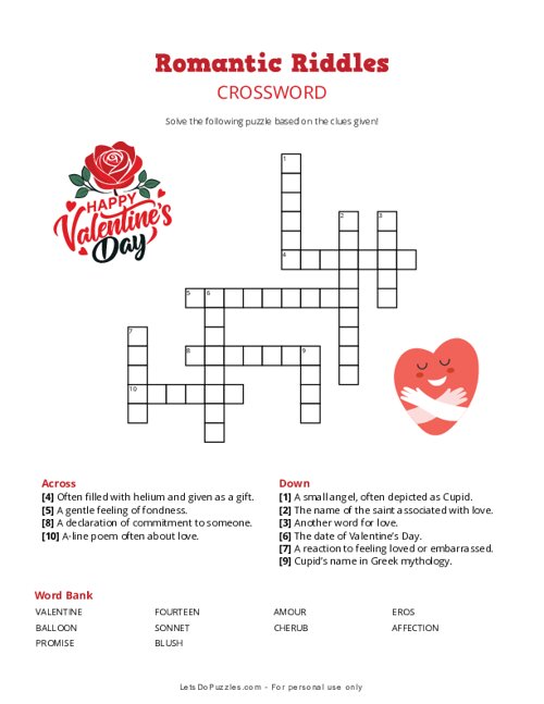 Romantic Riddles Crossword