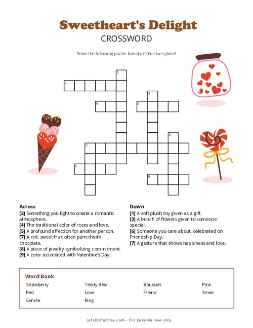 Sweethearts Delight Crossword