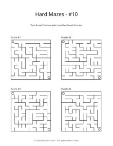 Hard Maze Puzzles - 10