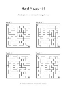 Hard Maze Puzzles - 1