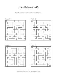 Hard Maze Puzzles - 6