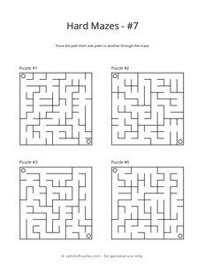 Hard Maze Puzzles - 7