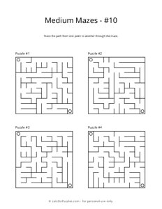 Medium Maze Puzzles - 10