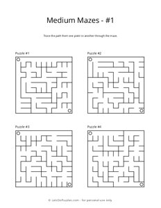 Medium Maze Puzzles - 1