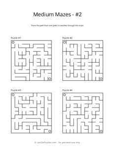 Medium Maze Puzzles - 2