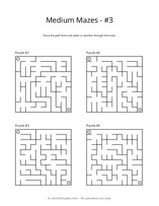 Medium Maze Puzzles - 3