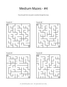 Medium Maze Puzzles - 4