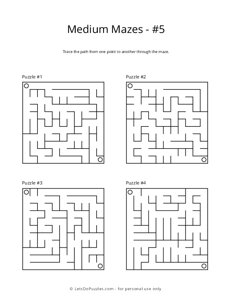 Medium Maze Puzzles - 5