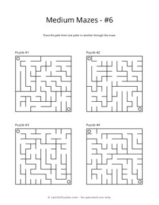 Medium Maze Puzzles - 6