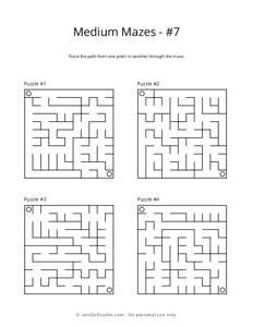 Medium Maze Puzzles - 7