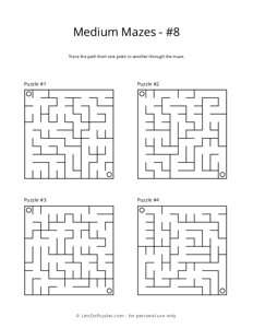 Medium Maze Puzzles - 8