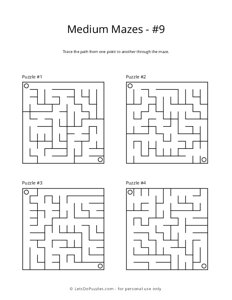 Medium Maze Puzzles - 9