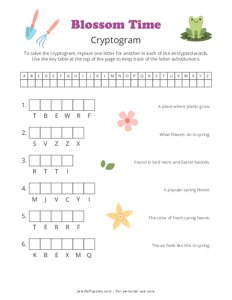 Blossom Time Cryptogram