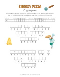 Cheesy Pizza Cryptogram