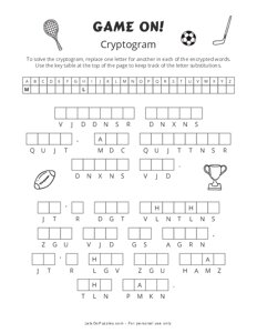 Game On Cryptogram