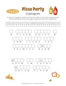 Pizza Party Cryptogram