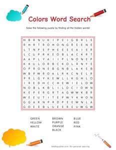 Colors Word Search