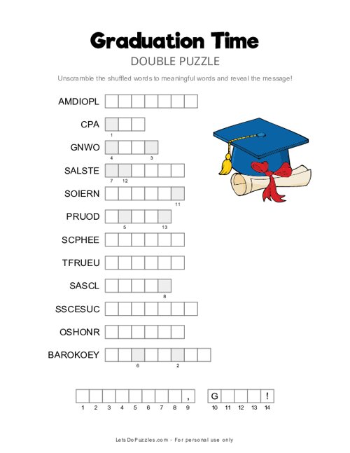 Graduation Time Double Puzzle