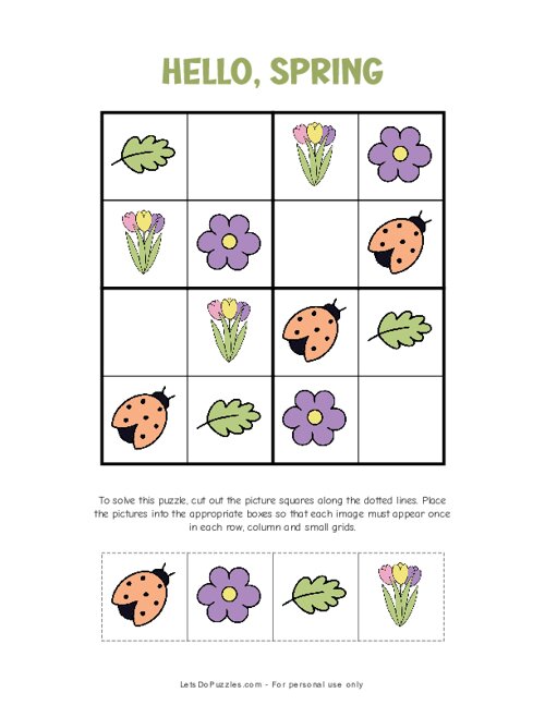 Hello Spring Picture Sudoku
