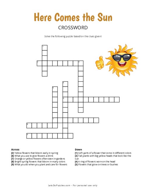 Here Comes the Sun Crossword