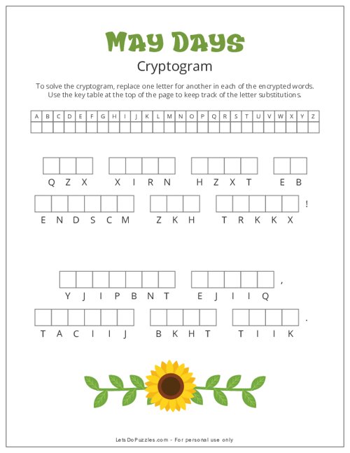 May Days Cryptogram