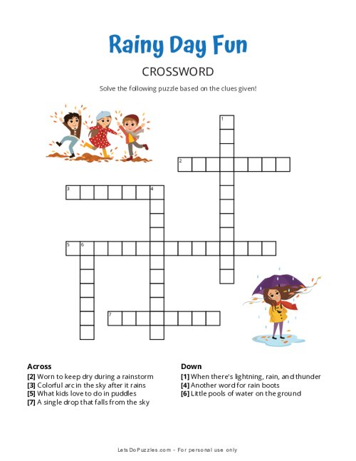 Rainy Day Fun Crossword