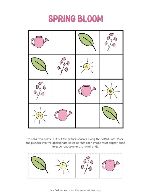 Spring Season Bloom Picture Sudoku