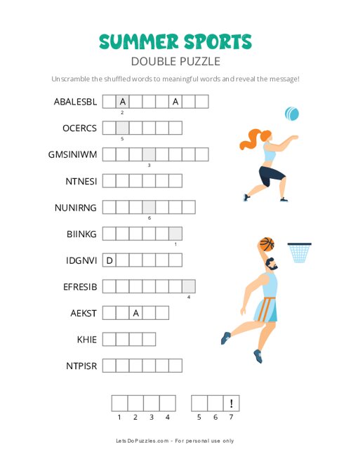 Summer Sports Double Puzzle