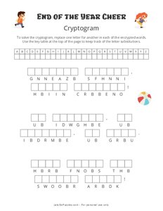End of the Year Cheer Cryptogram