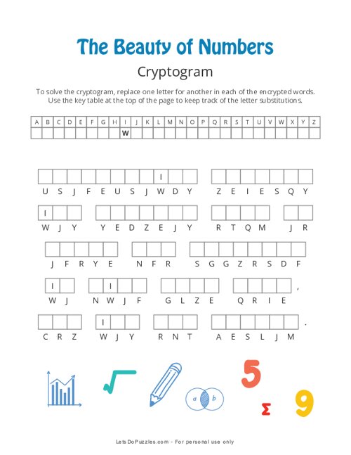 The Beauty of Numbers Cryptogram