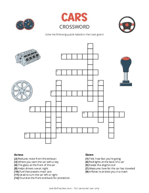 Cars Crossword