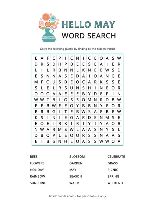 May Word Search