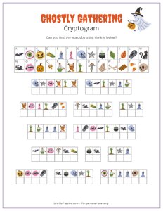 Ghostly Gathering Halloween Cryptogram