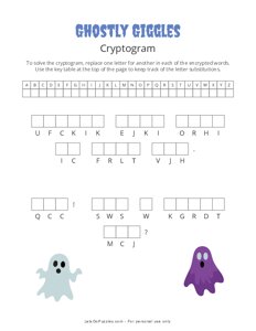 Ghostly Giggles Halloween Cryptogram