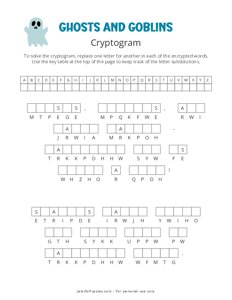 Ghosts and Goblins Halloween Cryptogram