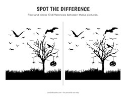 Halloween Scene - Spot the Difference