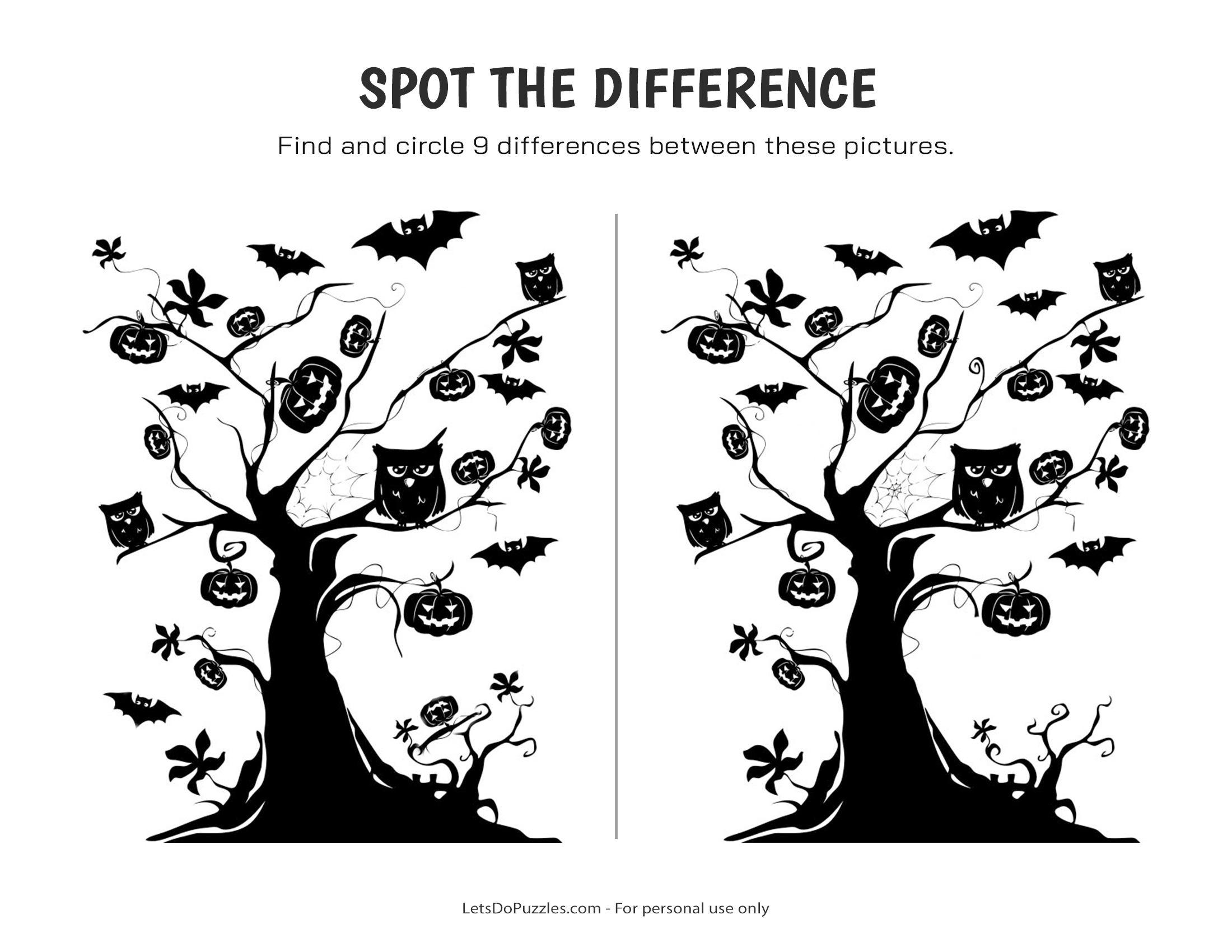 Halloween Tree - Spot the Difference