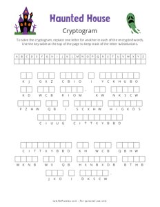 Haunted House Halloween Cryptogram