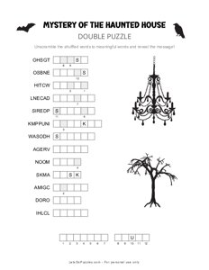 Haunted House Halloween Double Puzzle