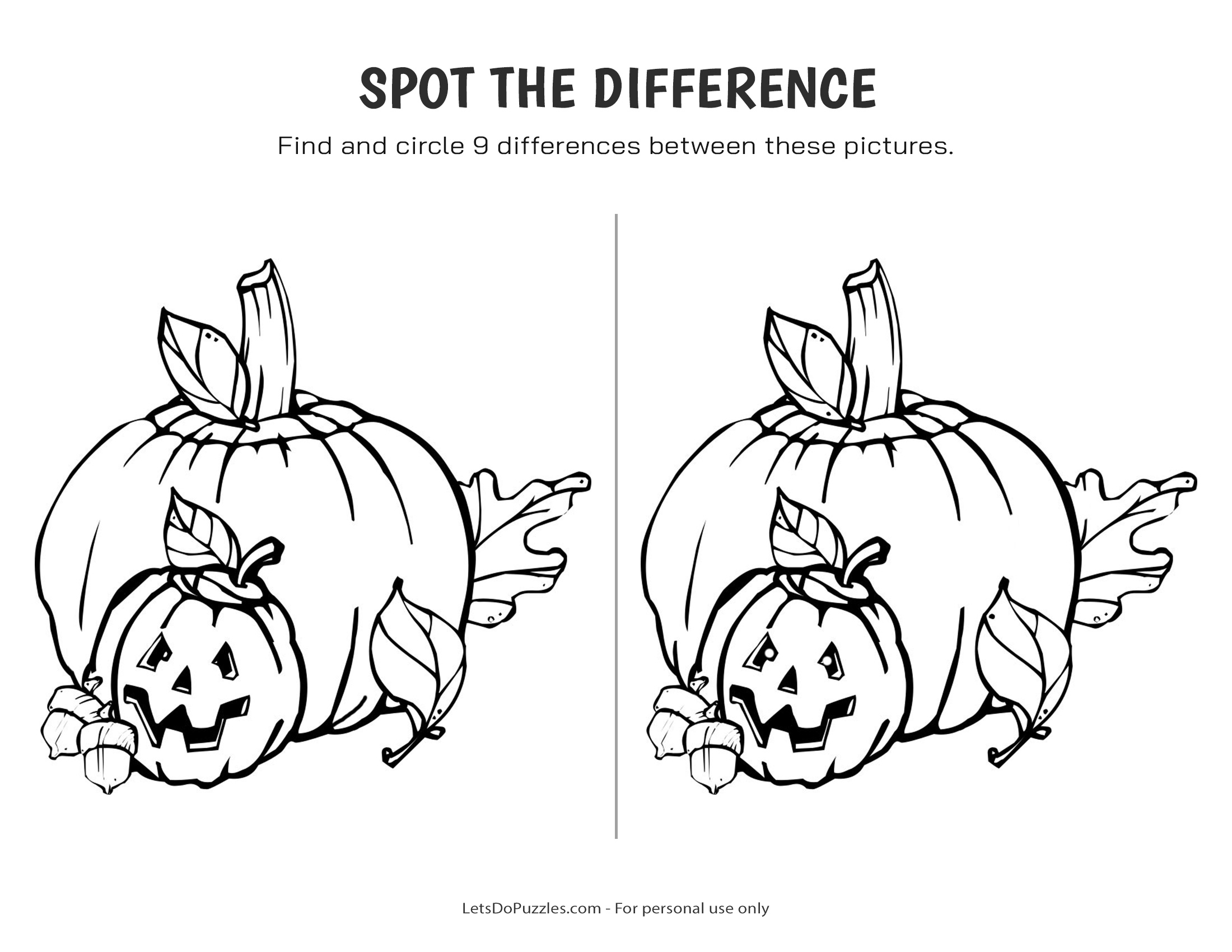 Halloween Pumpkins - Spot the Difference