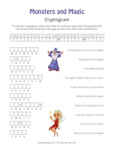 Monsters and Magic Halloween Cryptogram