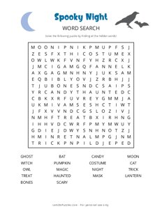 Spooky Night Word Search