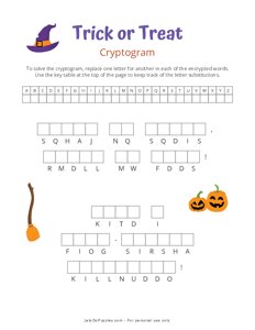Trick or Treat Halloween Cryptogram