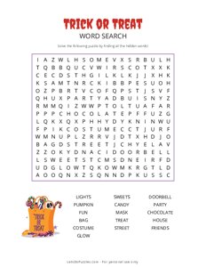 Trick or Treat Word Search