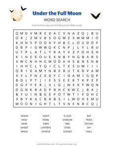 Under the Full Moon Word Search