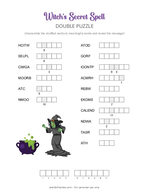 Witch’s Secret Spell Double Puzzle