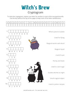 Witch’s Brew Halloween Cryptogram